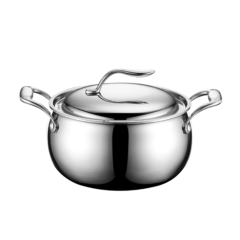 Leaf-Handle Soup Pot