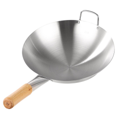Hand-hammered uncoated wok