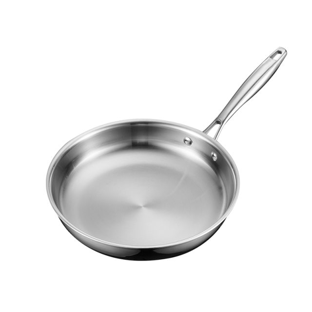 304 Triple-Layer Steel Frying Pan Embossed Surface