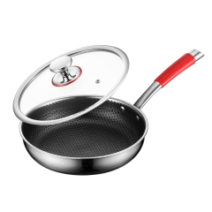 304 Triple-Layer Steel Double-Sided Screen Frying Pan