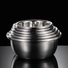 304 Stainless Steel Basin Household Thickening Cooking Kneading Kitchen Wash Basin Soup Leaching Egg Basin Wholesale