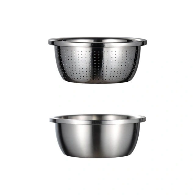304 Stainless Steel Basin Household Thickening Cooking Kneading Kitchen Wash Basin Soup Leaching Egg Basin Wholesale