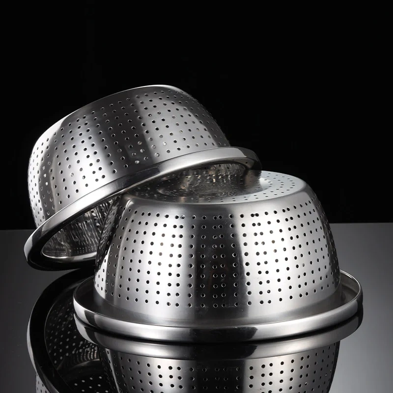304 Stainless Steel Basin Household Thickening Cooking Kneading Kitchen Wash Basin Soup Leaching Egg Basin Wholesale