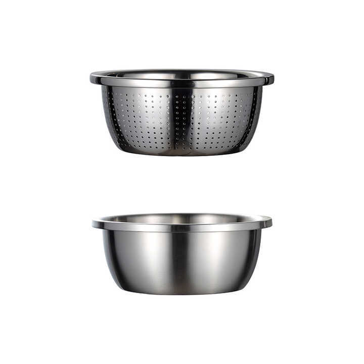 304 Stainless Steel Basin Household Thickening Cooking Kneading Kitchen Wash Basin Soup Leaching Egg Basin Wholesale