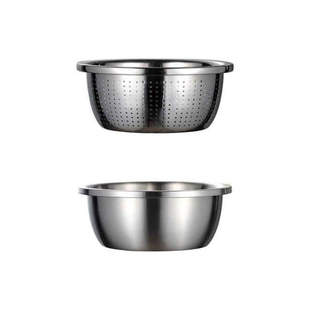 304 Stainless Steel Basin Household Thickening Cooking Kneading Kitchen Wash Basin Soup Leaching Egg Basin Wholesale