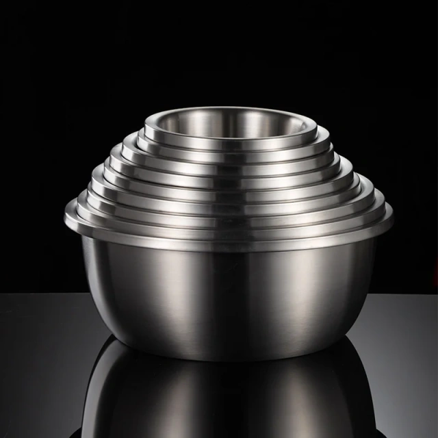 304 Stainless Steel Basin Household Thickening Cooking Kneading Kitchen Wash Basin Soup Leaching Egg Basin Wholesale