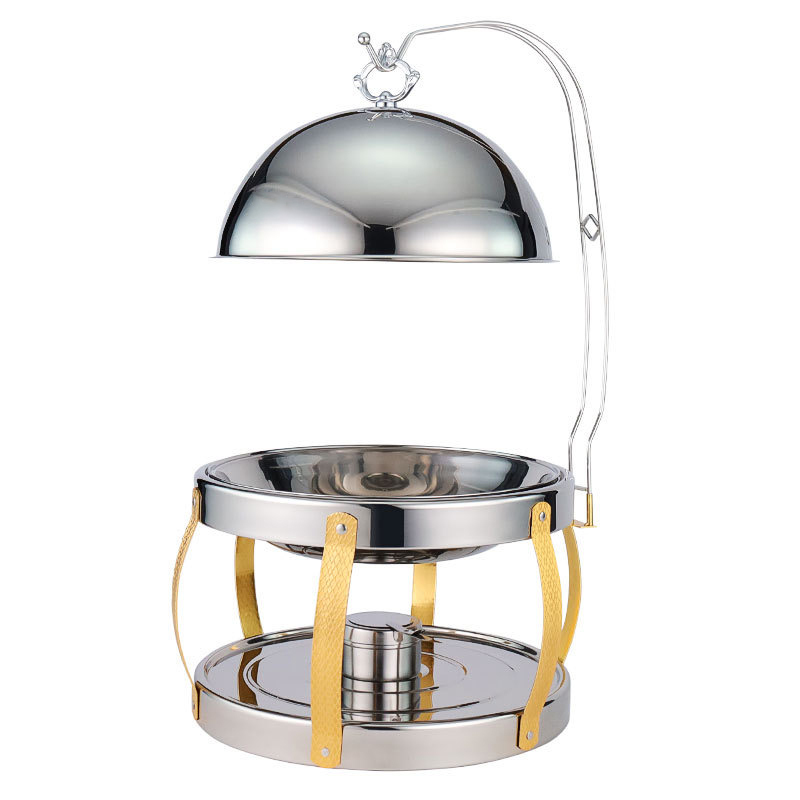 8L Semi-gold Stainless Steel Insulated Chafing dish
