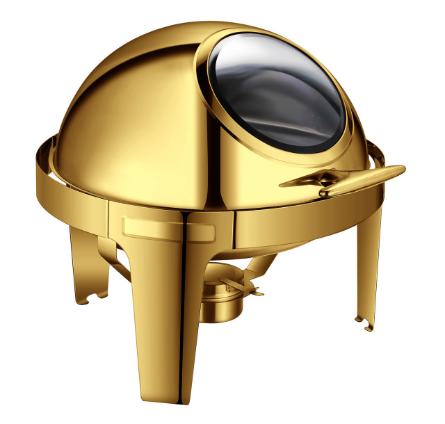 6 L Model A Gold Round visible lid chafing dish