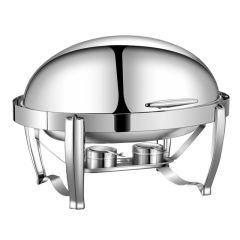 9L Model C Silver oval flip-top Chafing dish