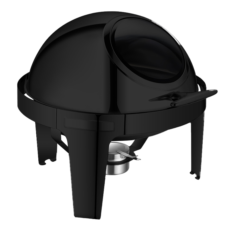 6 L Model A Black Round visible lid chafing dish