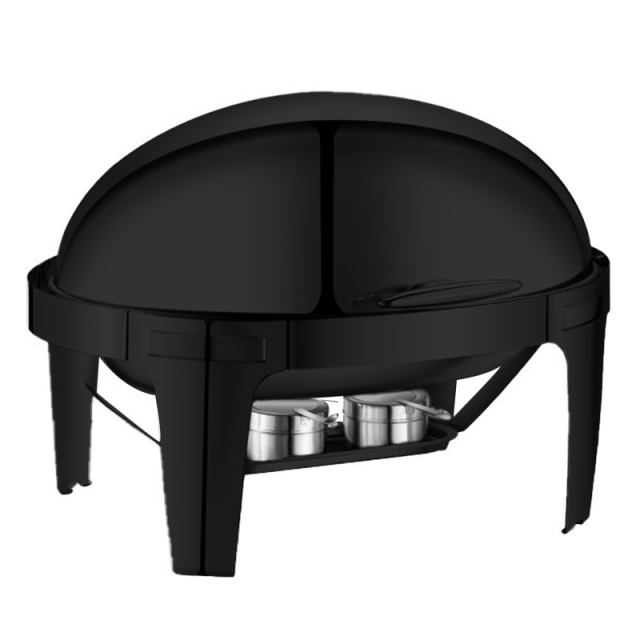 9L Model A Black oval flip-top Chafing dish