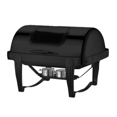 9 L Model B Black rectangular visible lid chafing dish