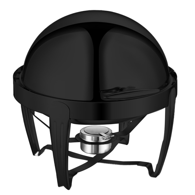 6L Model B Black round Flip-top Chafing Dish