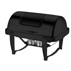 9 L Model C Black rectangular visible lid chafing dish