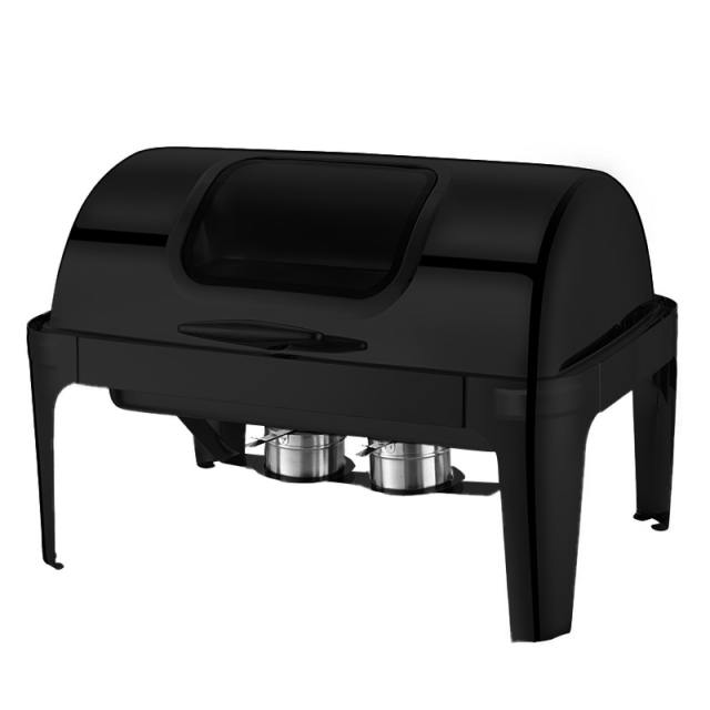 9 L Model A  Silver rectangular visible lid  chafing dish