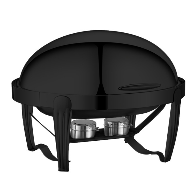9L Model B Black oval flip-top Chafing dish