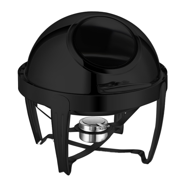 6L Model B  Black round visible  lid  chafing dish