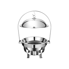 Silver Luxury Stainless Steel Lid Heated Buffet Table