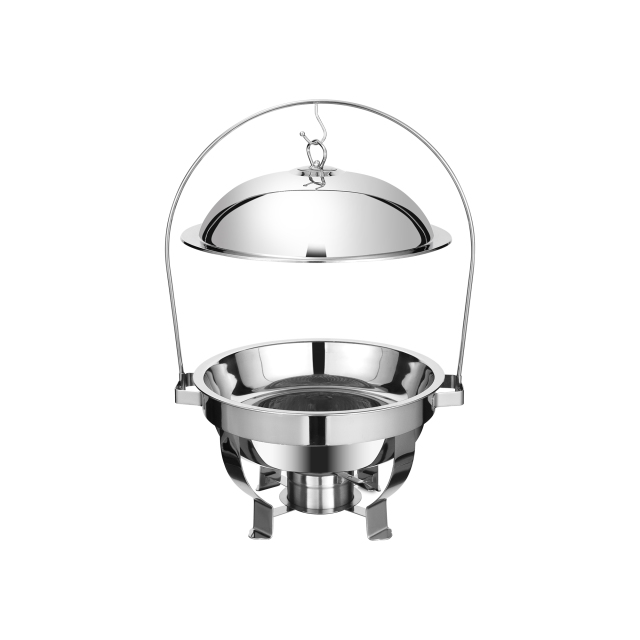 Silver Luxury Stainless Steel Lid Heated Buffet Table