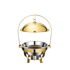 Golden Luxury Stainless Steel Lid Heated Buffet Table