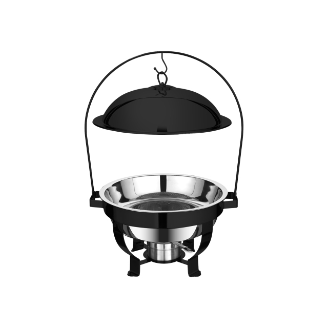 Black Luxury Stainless Steel Lid Heated Buffet Table