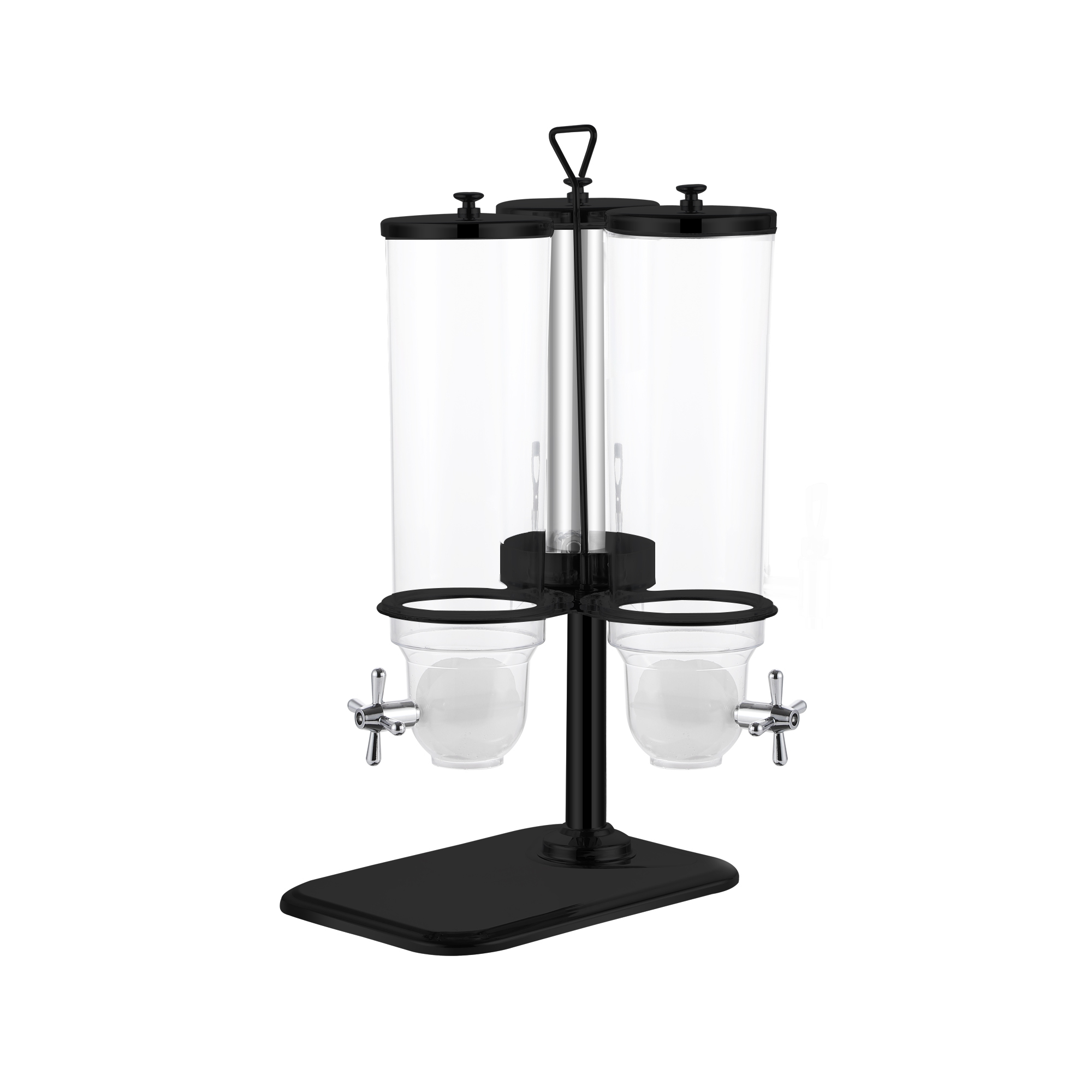 Black Triple-Tank Stainless Steel Cereal and Juice Dispenser, Commercial Buffet Breakfast Server | Factory Wholesale & OEM Available