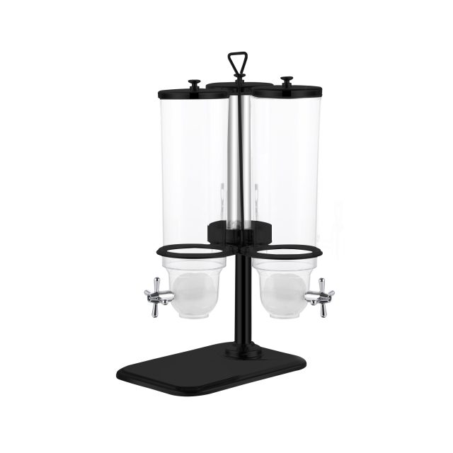 Black Triple-Tank Stainless Steel Cereal and Juice Dispenser, Commercial Buffet Breakfast Server | Factory Wholesale & OEM Available