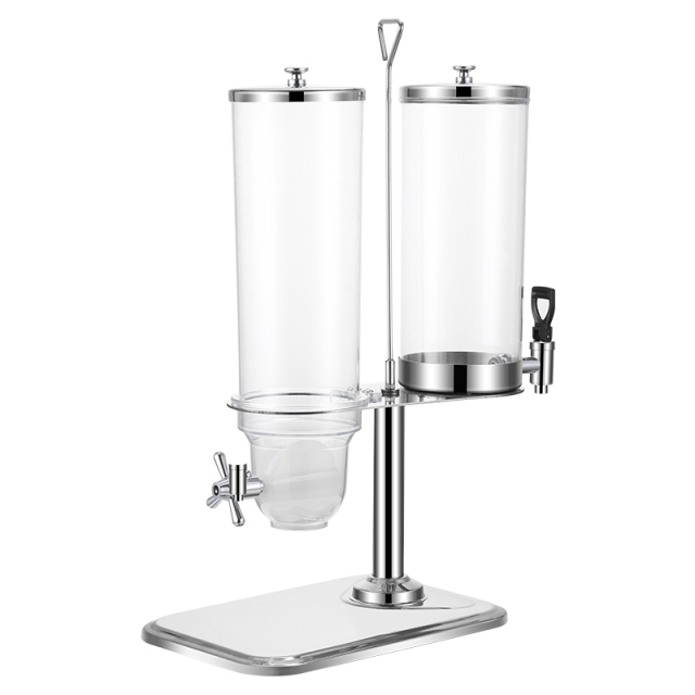 2 Tanks Classic Stainless Steel Rotating Triple Cereal Dispense/ Juice Dispense
