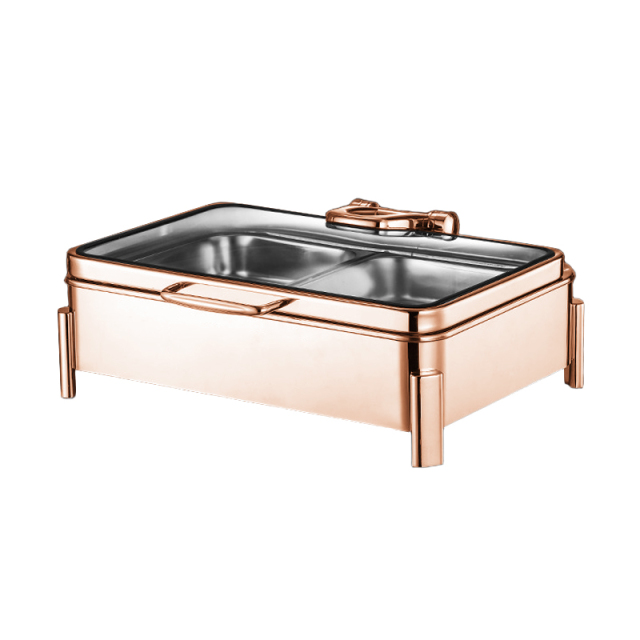 9L Rectangular square-footed stainless steel chafing Dish | Color Options