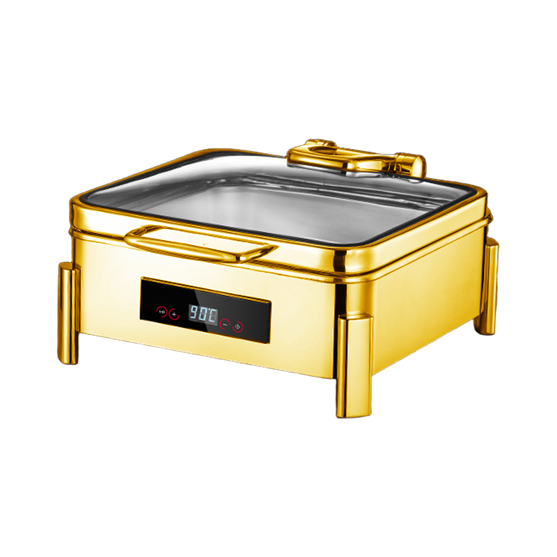 6L Gold  Square-Foot Digital Electric Chafing Dish