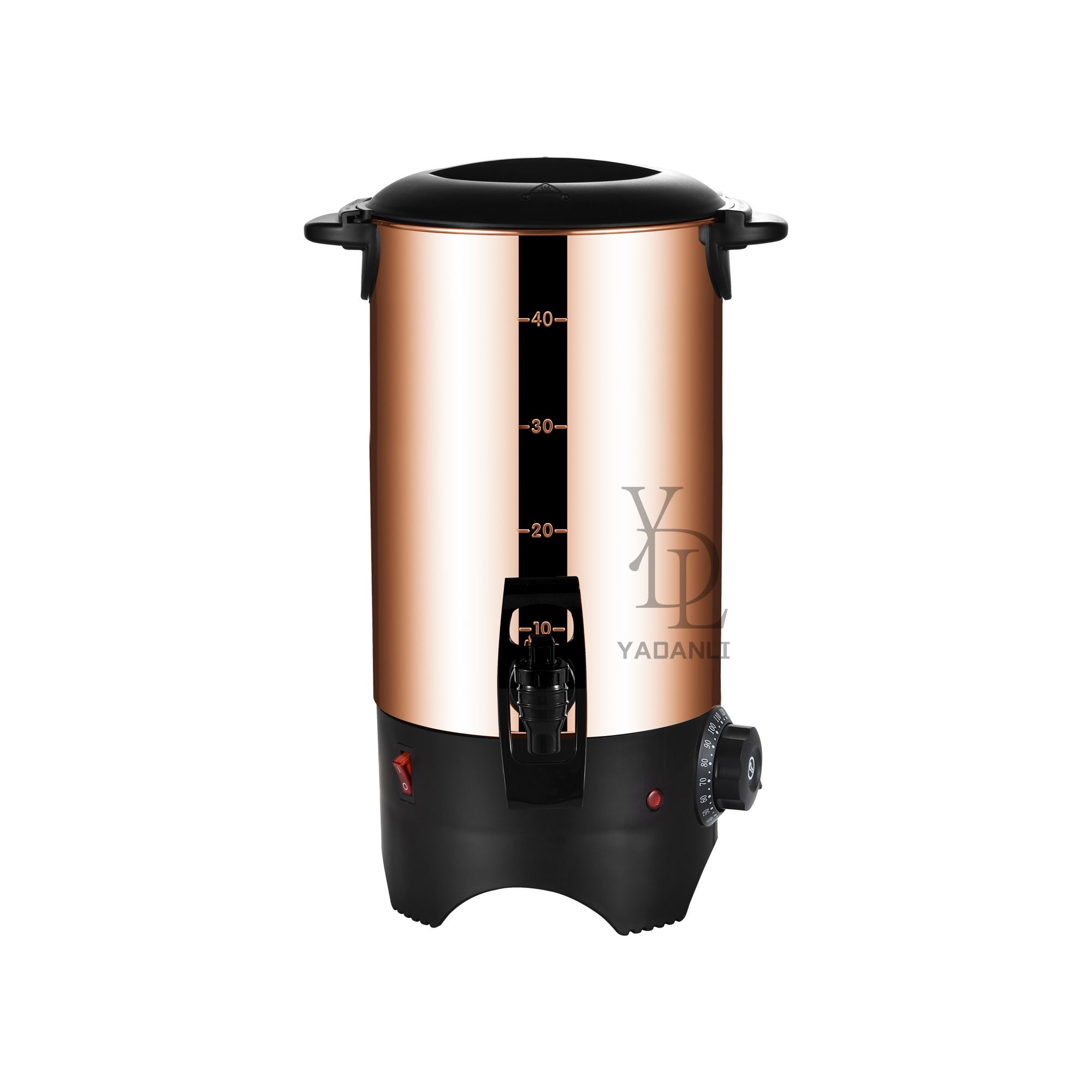 Rose Gold 40-Cup Single Wall Stainless Steel Hot Water Boiler with Temperature Control, Commercial Buffet Beverage Equipment | Factory Wholesale & OEM Available