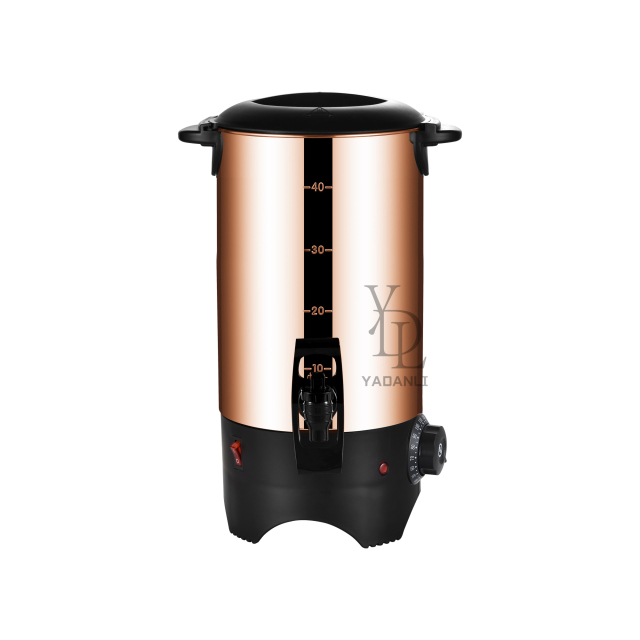 Rose Gold 40-Cup Single Wall Stainless Steel Hot Water Boiler with Temperature Control, Commercial Buffet Beverage Equipment | Factory Wholesale & OEM Available