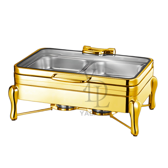 Rectangle -Gold -stainless steel alcohol heating - 4016G