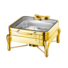 Square-Gold-stainless steel alcohol heating - 4017G