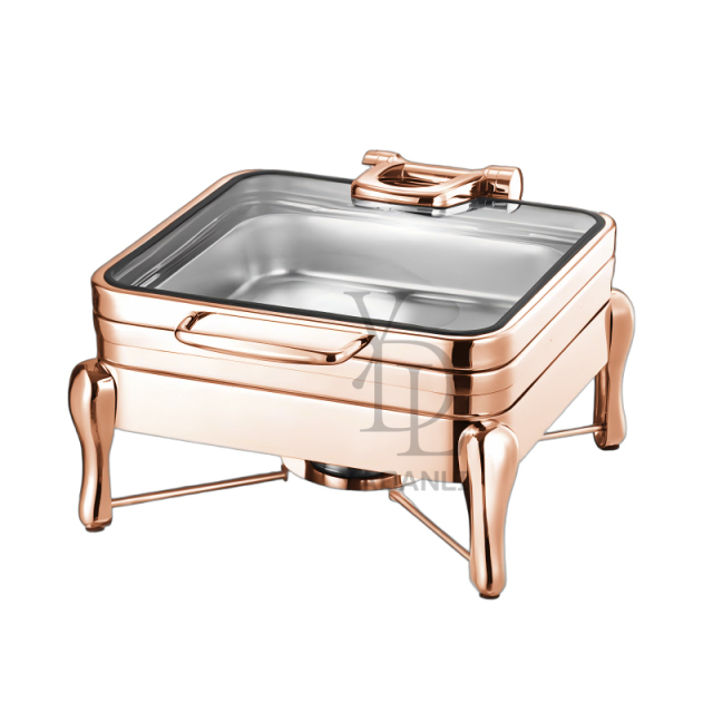 Square -Rose Gold-stainless steel alcohol heating - 4017RG