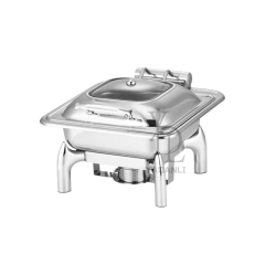 6L Silver Square Stainless Steel Removable Base Chafing Dish
