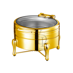 Round  Gold -stainless steel alcohol heating - 4018G