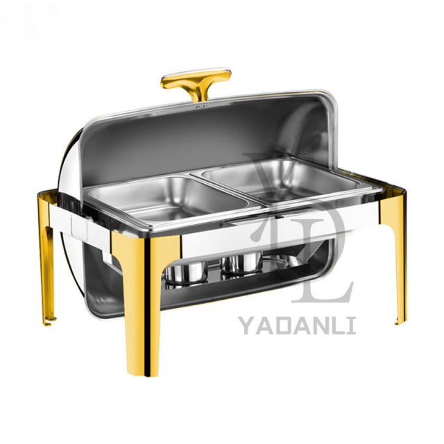 6L 9L Model A  Semi-Gilded  rectangular/ Round  stainless steel lid chafing dish