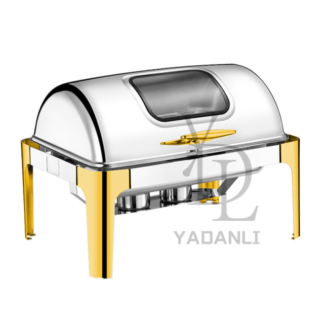 6L 9L Model A  Semi-Gilded  rectangular/ Round  stainless steel lid chafing dish