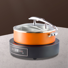 Dolphin-handle chafing dish with heating base