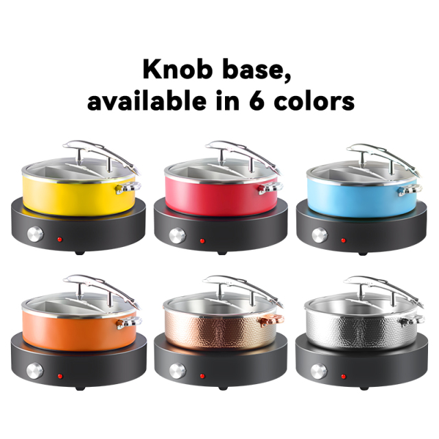 Dolphin-handle chafing dish with heating base