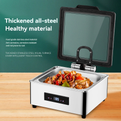 6/9L Stainless Steel Buffet Warmer with Hydraulic Black Ring