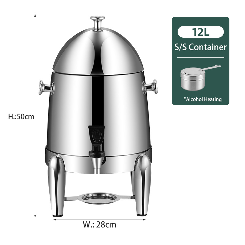 12L Silver Stainless Steel Juice Dispenser with Spigot, Commercial Buffet Beverage Server | Factory Wholesale & OEM Available