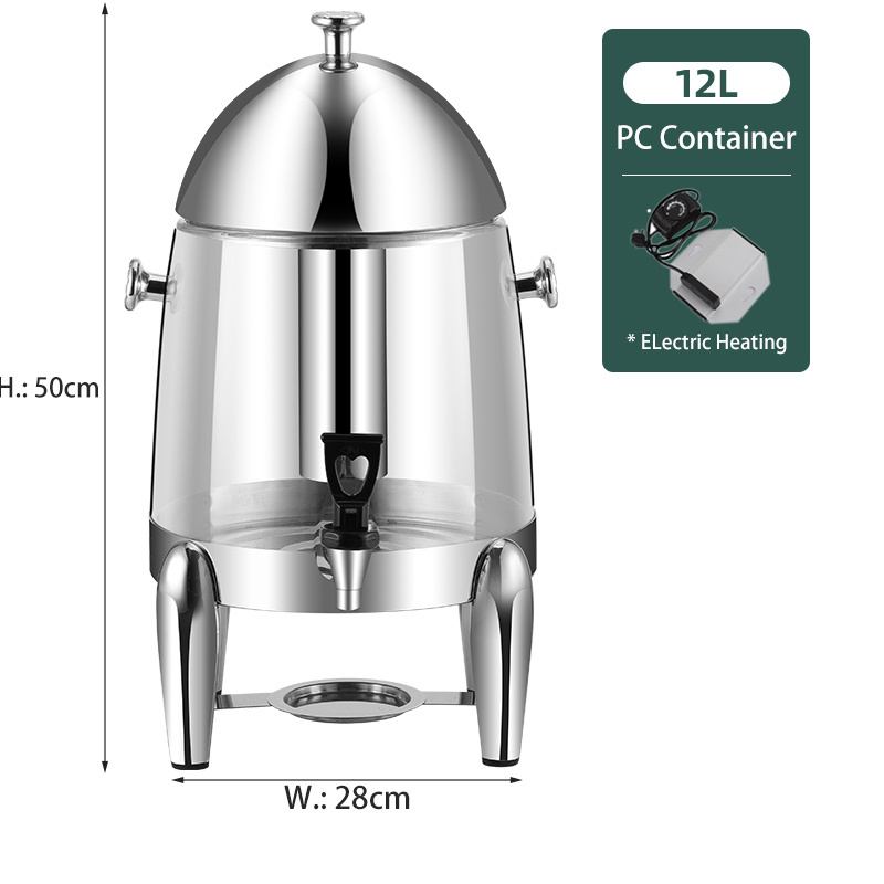12L Clear PC Stainless Steel Juice Dispenser with Spigot, Commercial Buffet Beverage Server | Factory Wholesale & OEM Available