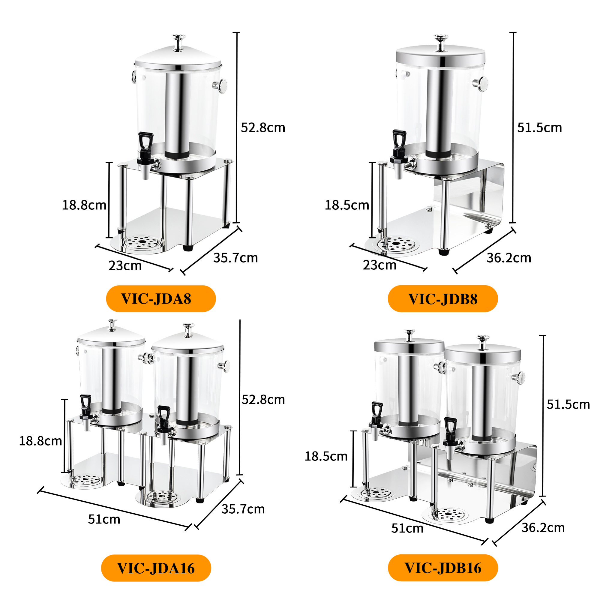 8L Clear PC Stainless Steel Juice Dispenser with Spigot, Commercial Buffet Beverage Server | Factory Wholesale & OEM Available