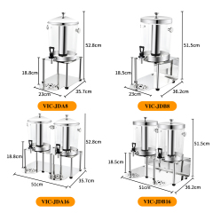 8L Clear PC Stainless Steel Juice Dispenser with Spigot, Commercial Buffet Beverage Server | Factory Wholesale & OEM Available