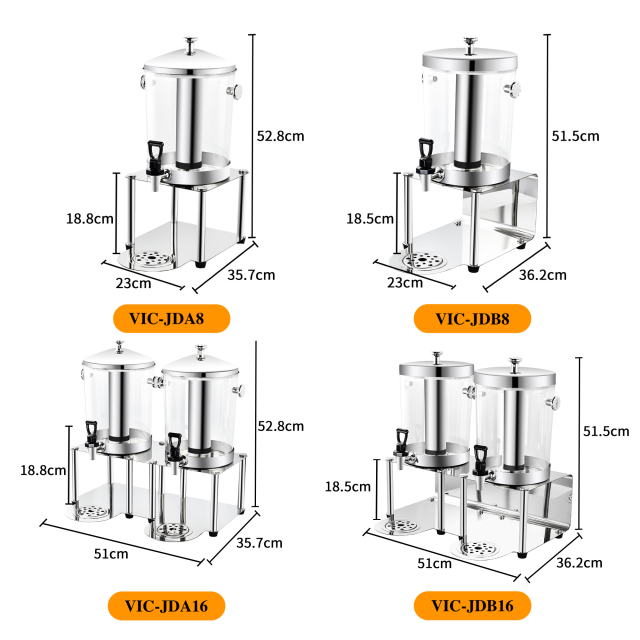 8L Clear PC Stainless Steel Juice Dispenser with Spigot, Commercial Buffet Beverage Server | Factory Wholesale & OEM Available