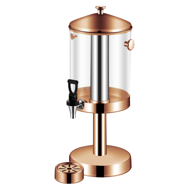 8L Gold Stand Clear PC Beverage Dispenser with Spigot, Commercial Buffet Beverage Server | Factory Wholesale & OEM Available