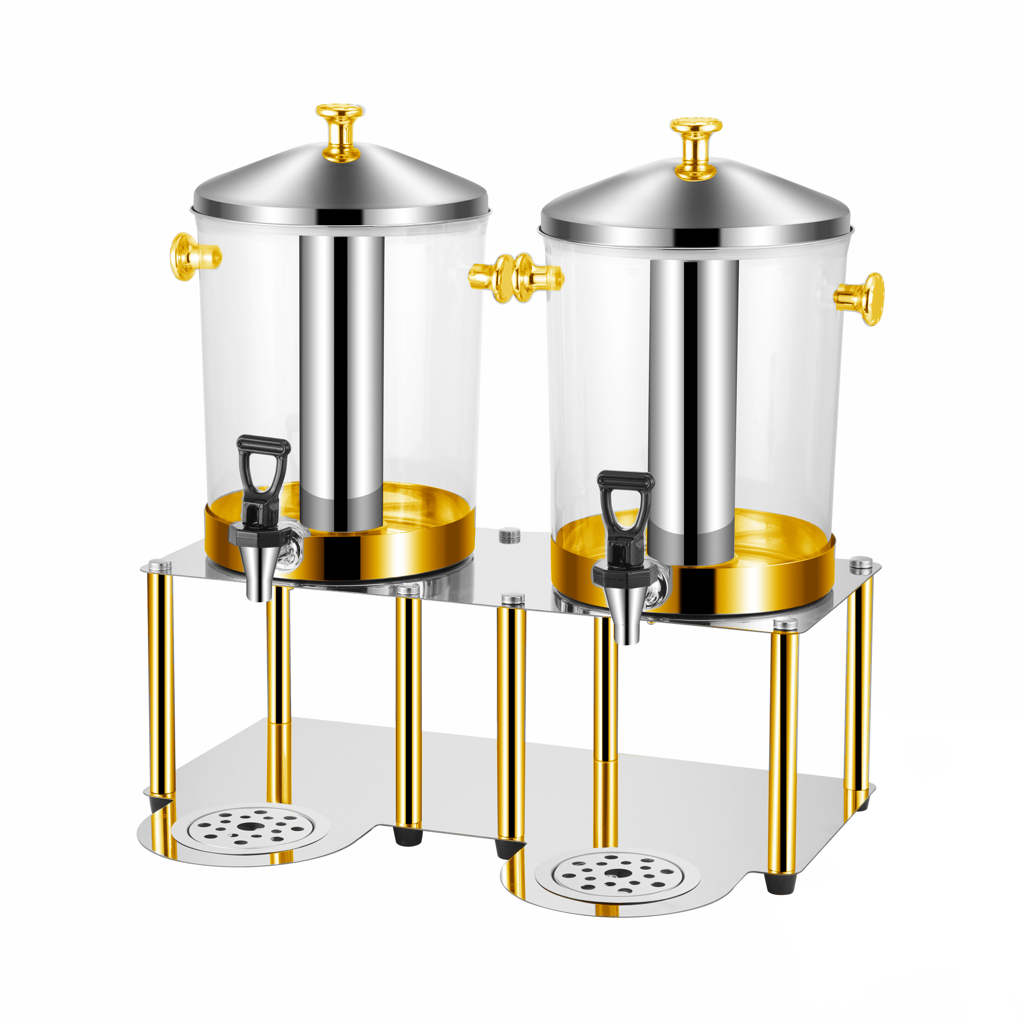 YT-JDA16 Korean Style 16L B Type Silver Double Tank Juice Dispenser, Commercial Buffet Beverage Server | Factory Wholesale & OEM Available