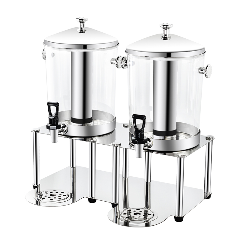 YT-JDA16 Korean Style 16L B Type Silver Double Tank Juice Dispenser, Commercial Buffet Beverage Server | Factory Wholesale & OEM Available